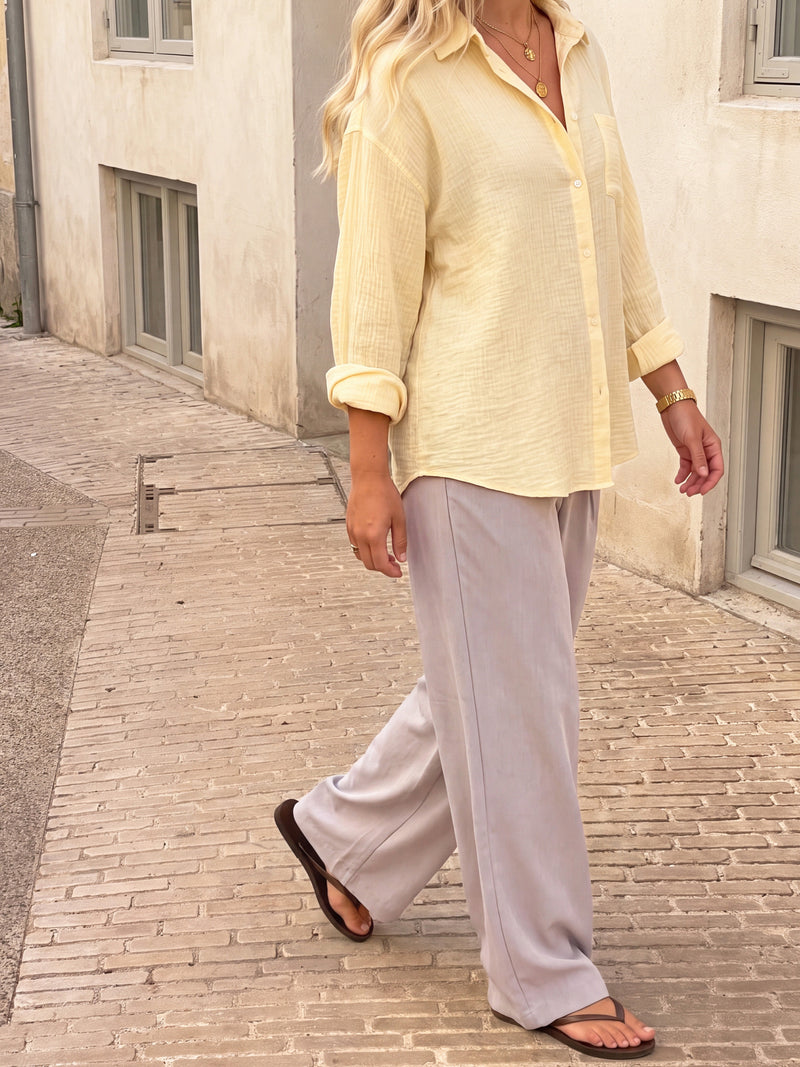 Mila Oversized Shirt - Butter Yellow