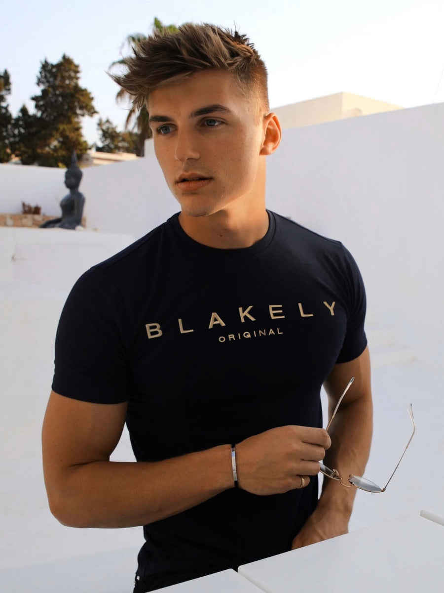 Blakely Clothing Goldcross Crew Neck Mens Black T-Shirt | Free delivery ...
