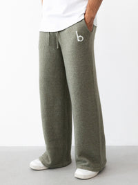 Alfie Knitted Wide Leg Sweatpants - Safari Green