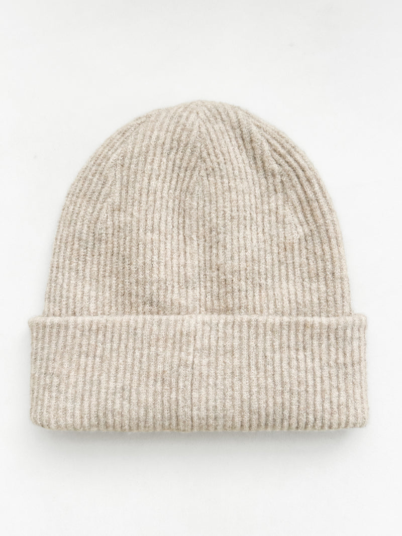 Label Knitted Beanie - Toasted Taupe