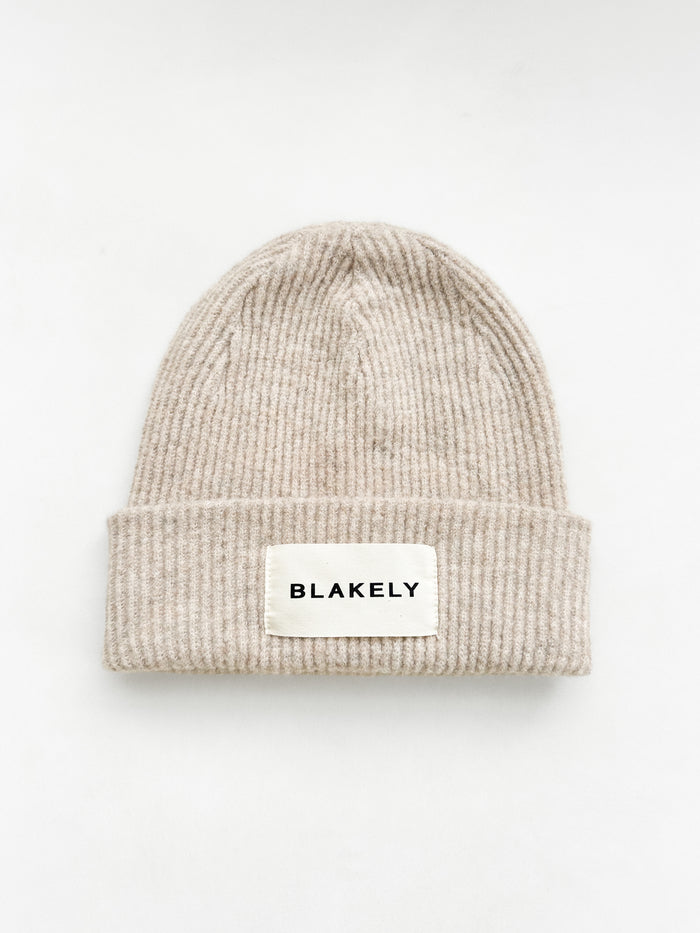 Label Knitted Beanie - Toasted Taupe