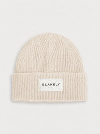 Label Knitted Beanie - Vanilla