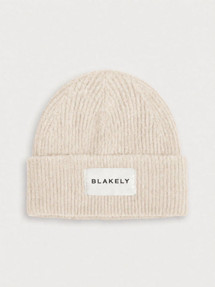 Label Knitted Beanie - Vanilla