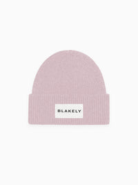 Label Knit Beanie - Dusty Pink