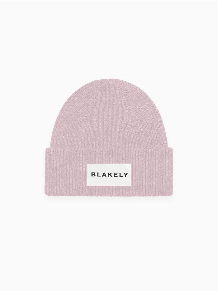 Label Knit Beanie - Dusty Pink