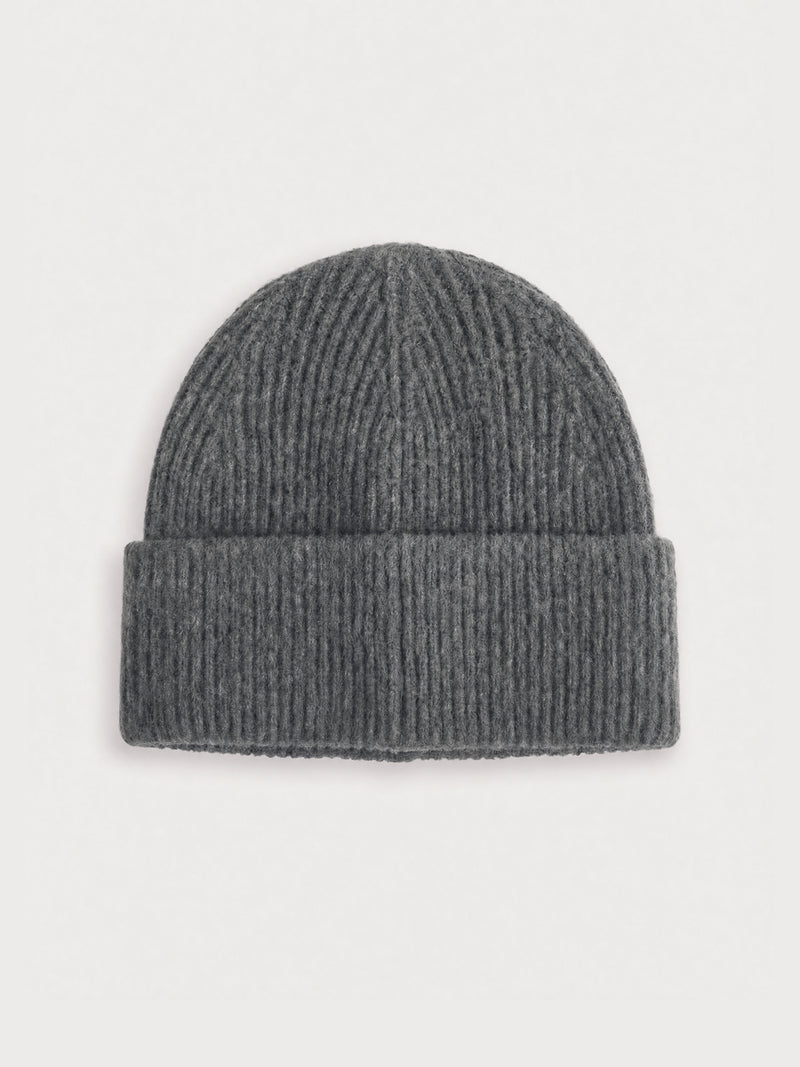 Label Knitted Beanie - Marl Charcoal