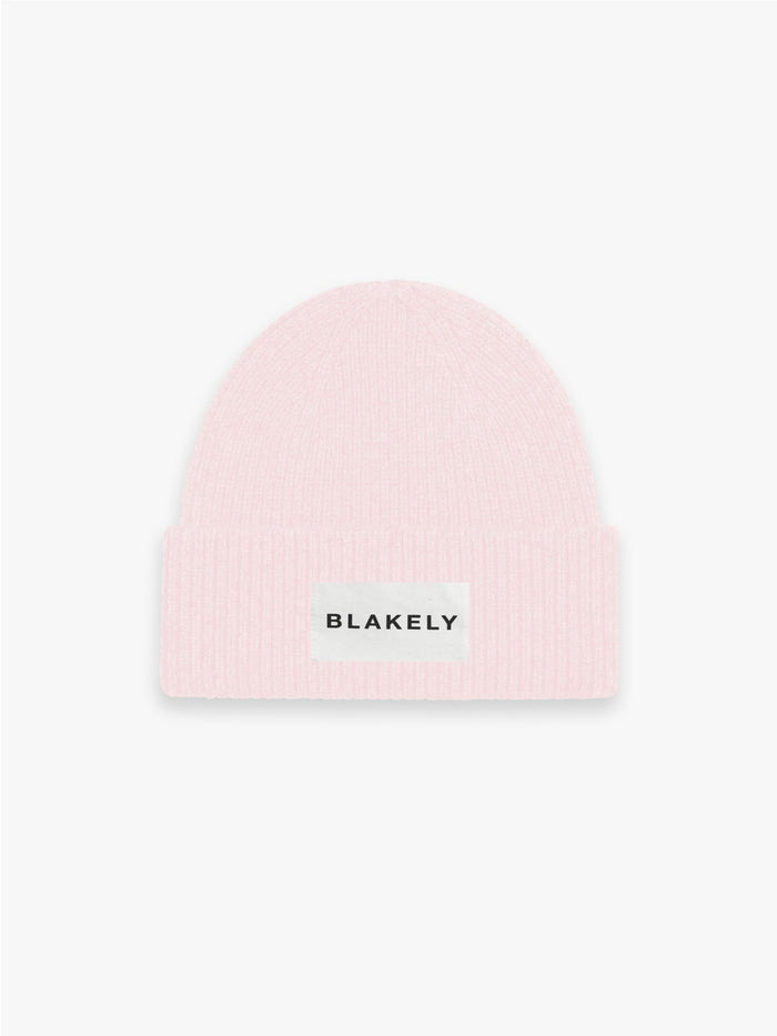 Label Knit Beanie - Marshmallow Pink