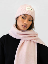 Label Knit Beanie - Marshmallow Pink