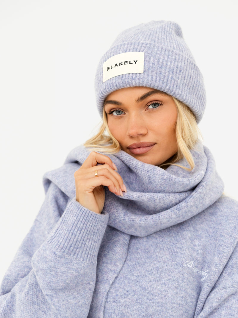 Label Knit Beanie - Lilac