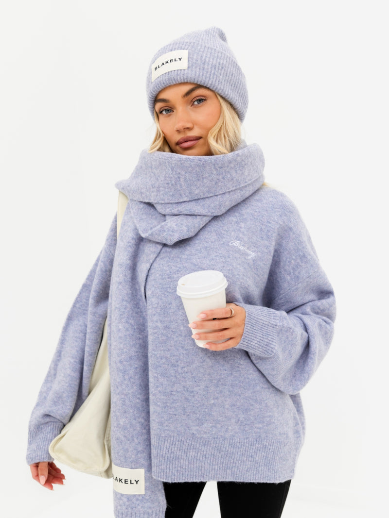 Label Knit Beanie - Lilac