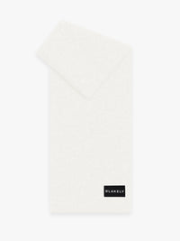 Label Knitted Scarf - Cream
