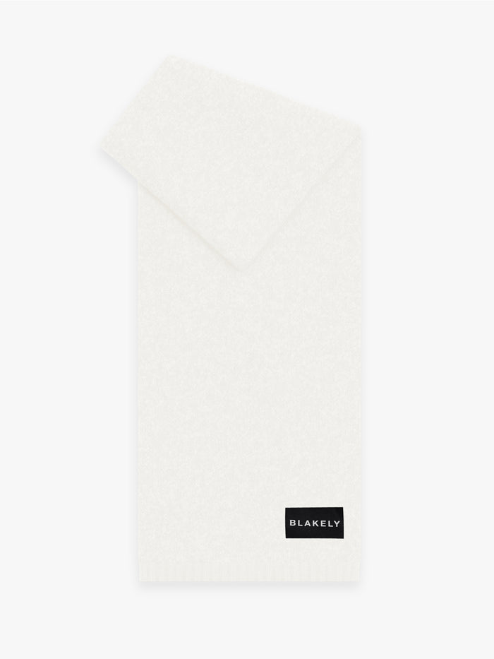 Label Knitted Scarf - Cream