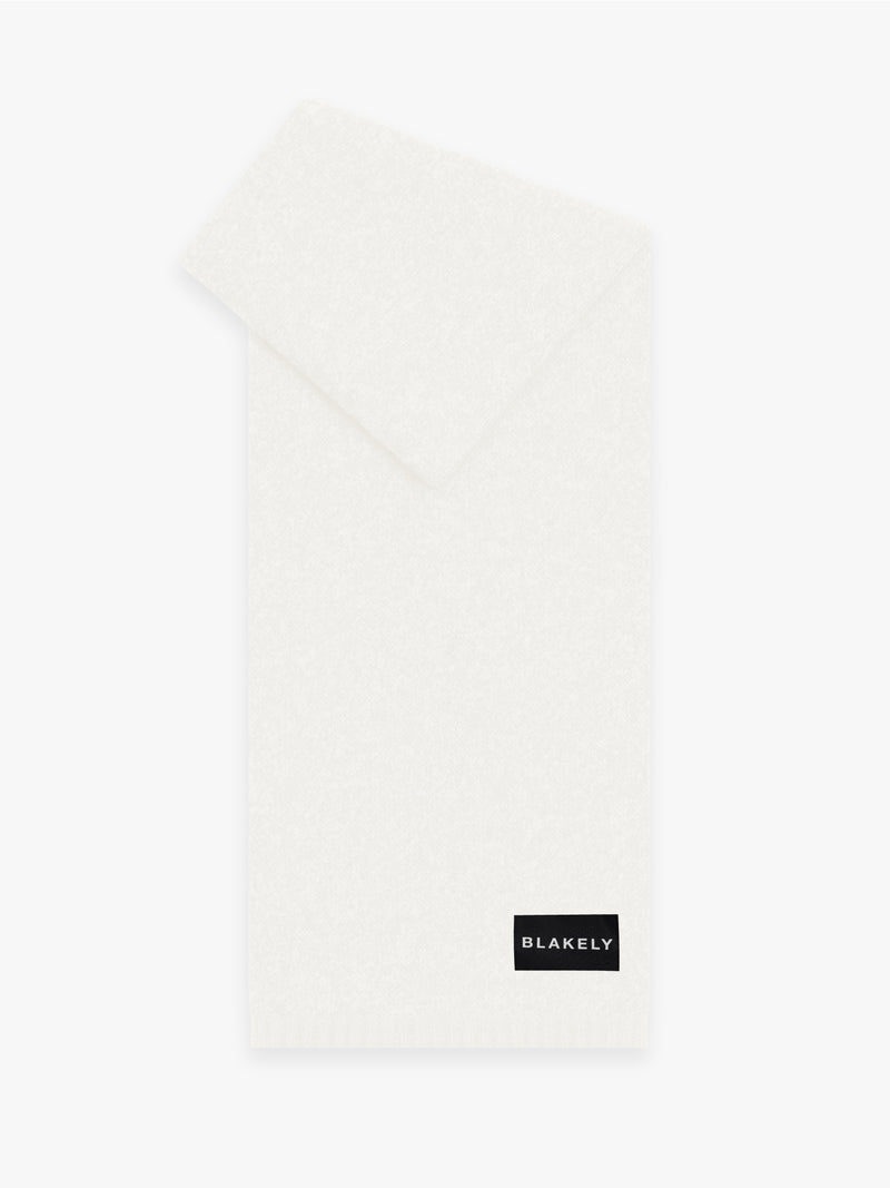 Label Knitted Scarf - Cream