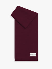 Label Knitted Scarf - Dark Cherry