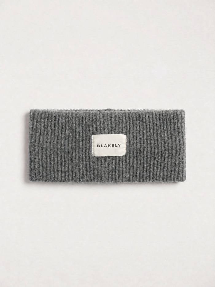 Label Knitted Headband - Marl Charcoal