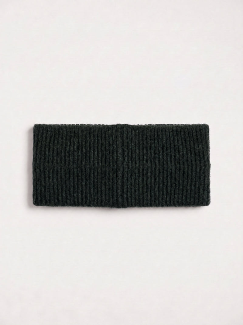 Label Knitted Headband - Dark Green