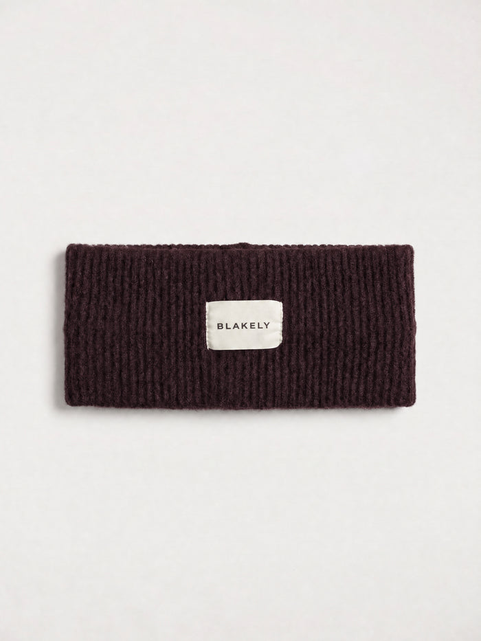 Label Knitted Headband - Dark Mulberry