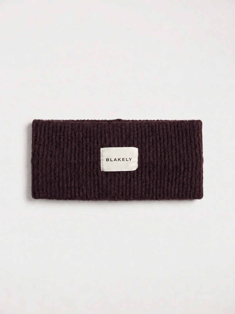Label Knitted Headband - Dark Mulberry