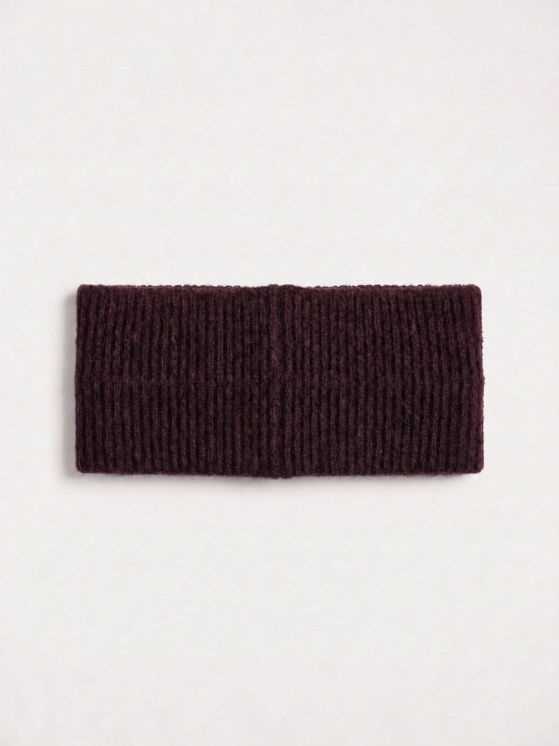 Label Knitted Headband - Dark Mulberry