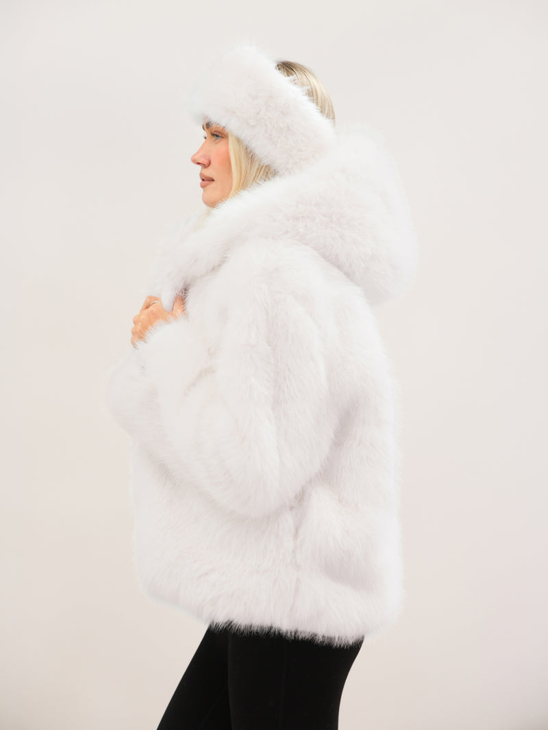 Gigi Faux Fur Headband - Off White