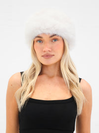 Gigi Faux Fur Headband - Off White