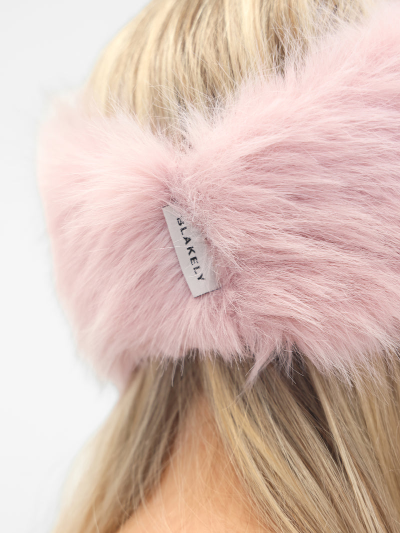 Gigi Faux Fur Headband - Pink