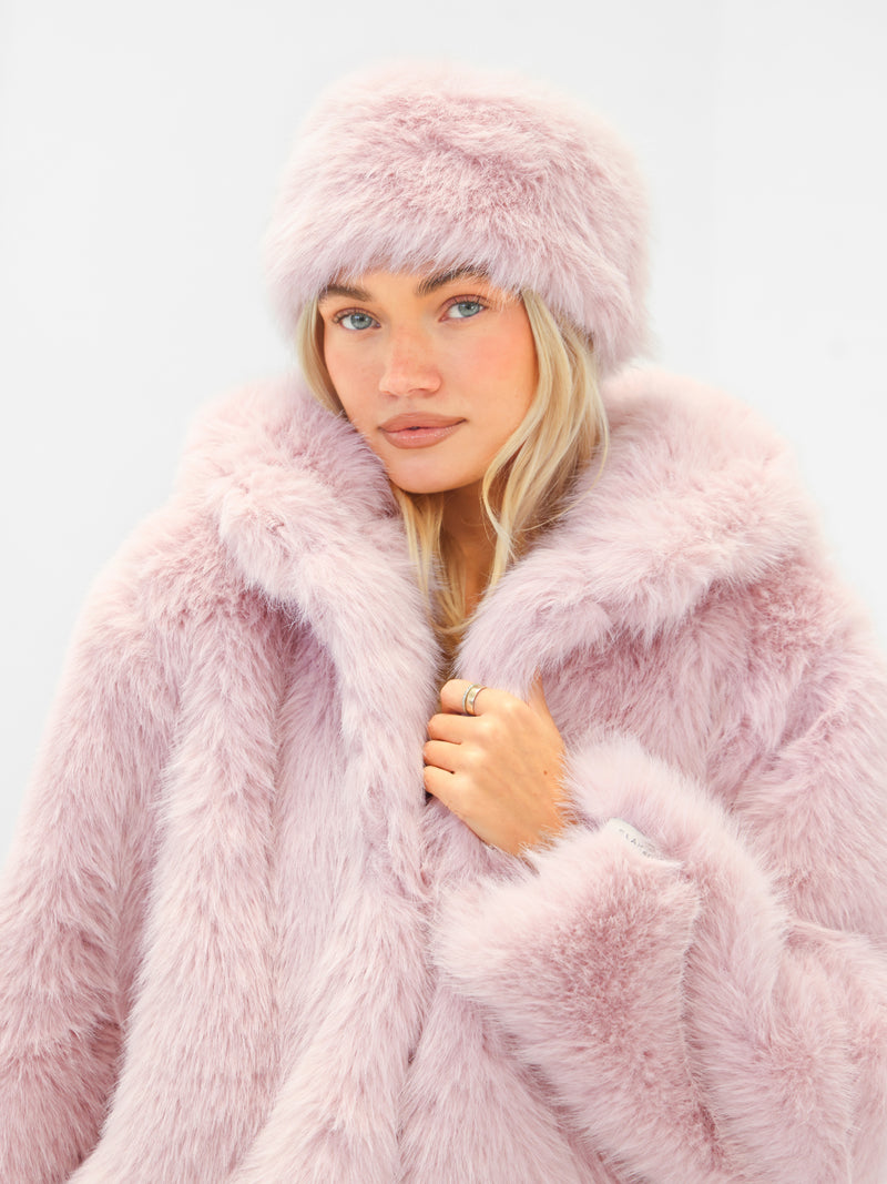Gigi Faux Fur Headband - Pink