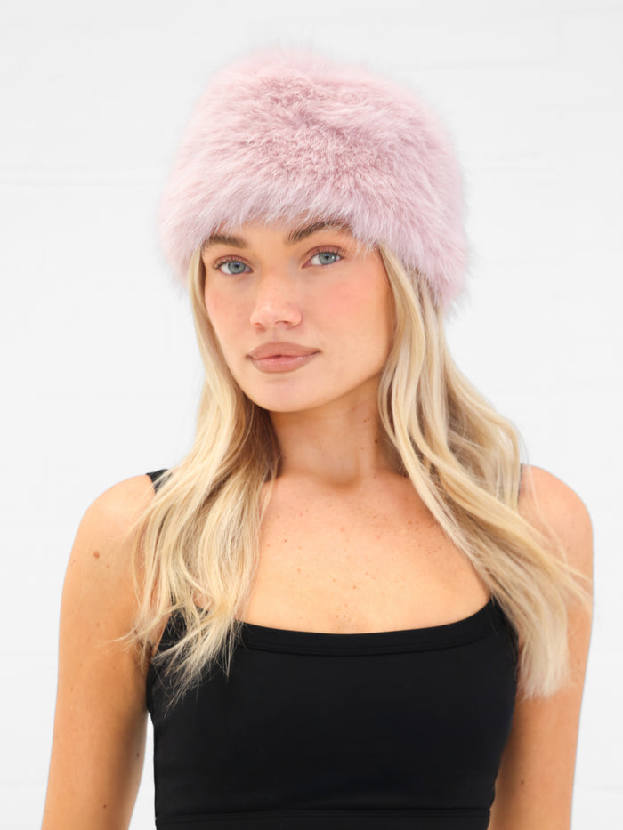 Gigi Faux Fur Headband - Pink