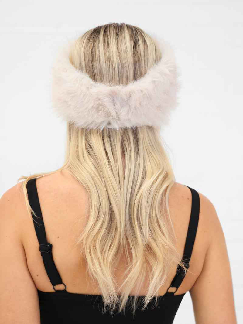 Gigi Faux Fur Headband - Ice Pink