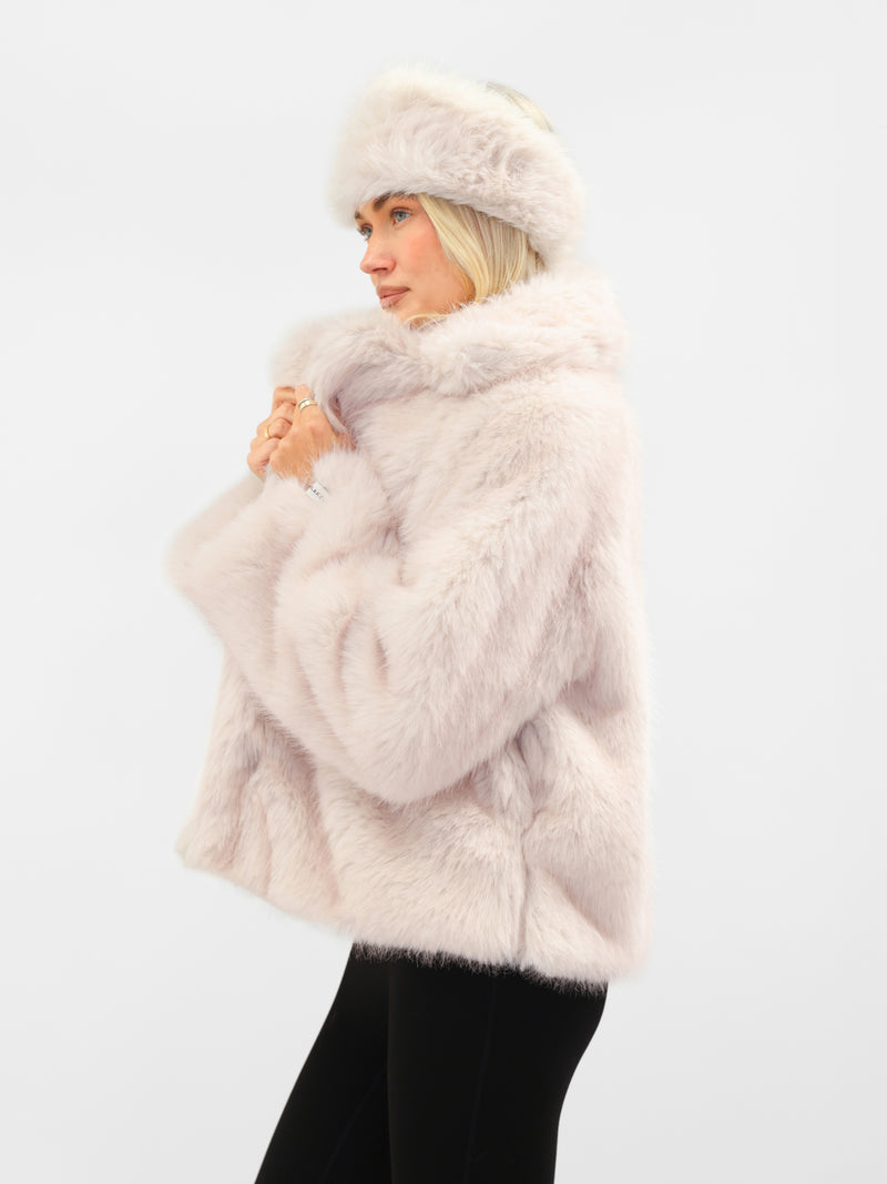 Gigi Faux Fur Headband - Ice Pink