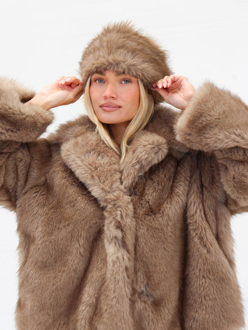 Gigi Faux Fur Headband - Light Brown