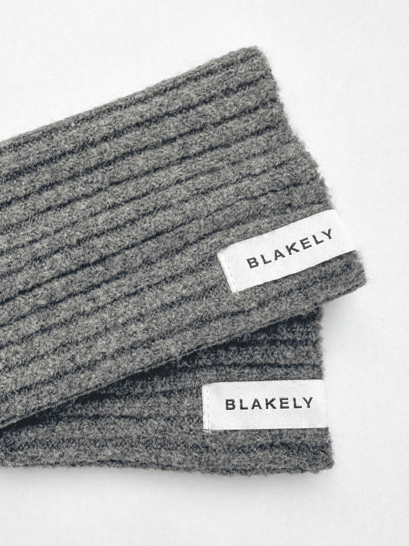 Label Knitted Wrist Warmers - Marl Charcoal