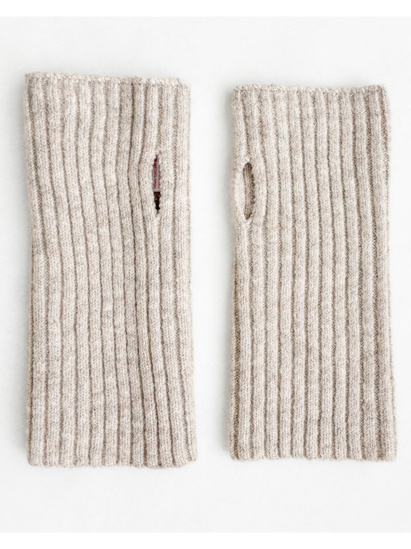 Label Knitted Wrist Warmers - Toasted Taupe