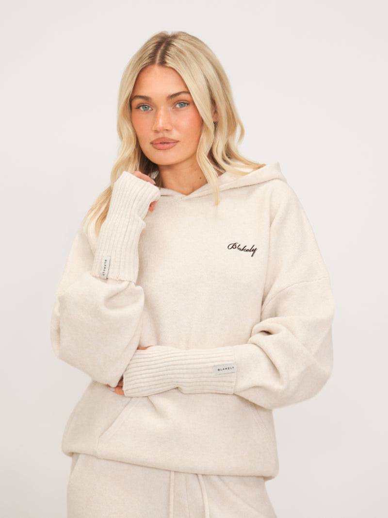 Label Knitted Wrist Warmers - Vanilla