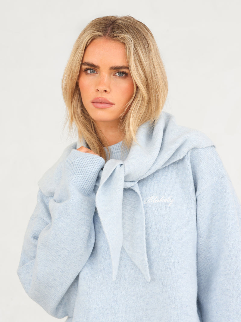 Oversized Knitted Jumper - Baby Blue