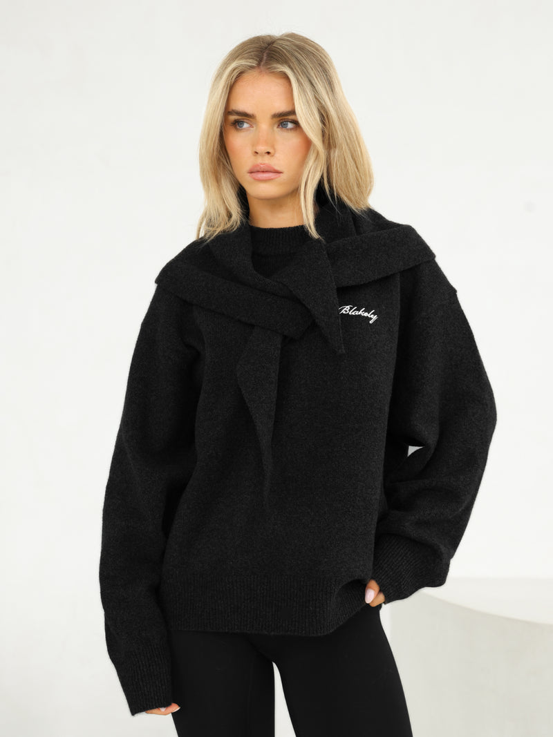 Oversized Knitted Jumper - Black