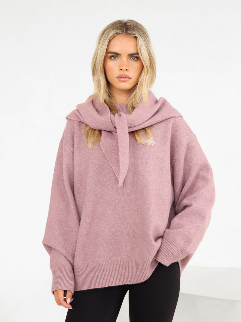 Oversized Knitted Jumper - Dusty Pink
