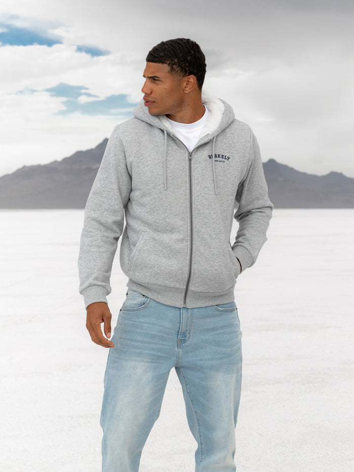 Heritage Zip Up Hoodie - Marl Grey