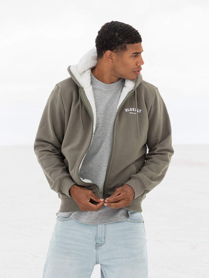 Heritage Zip Up Hoodie - Safari Green