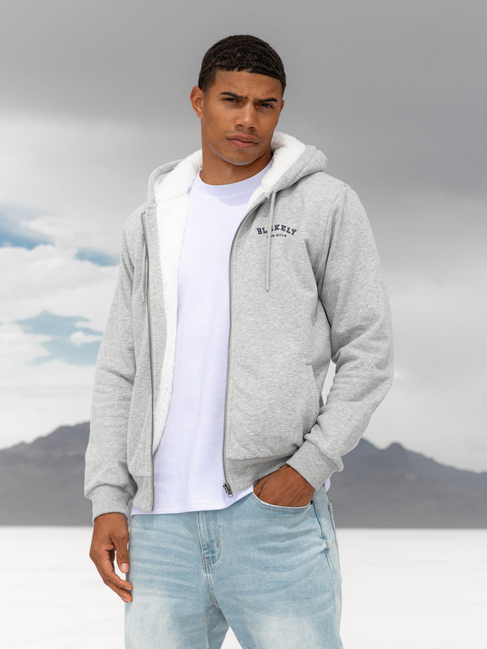 Heritage Zip Up Hoodie - Marl Grey