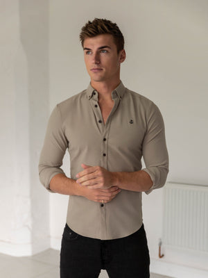 Horton Fitted Stretch Shirt - Tan