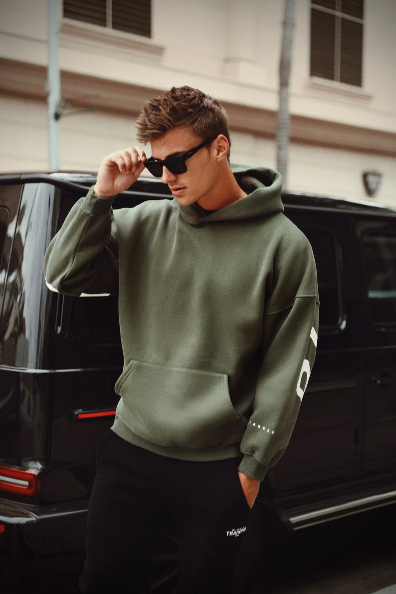 Idris Oversized Hoodie - Khaki Green