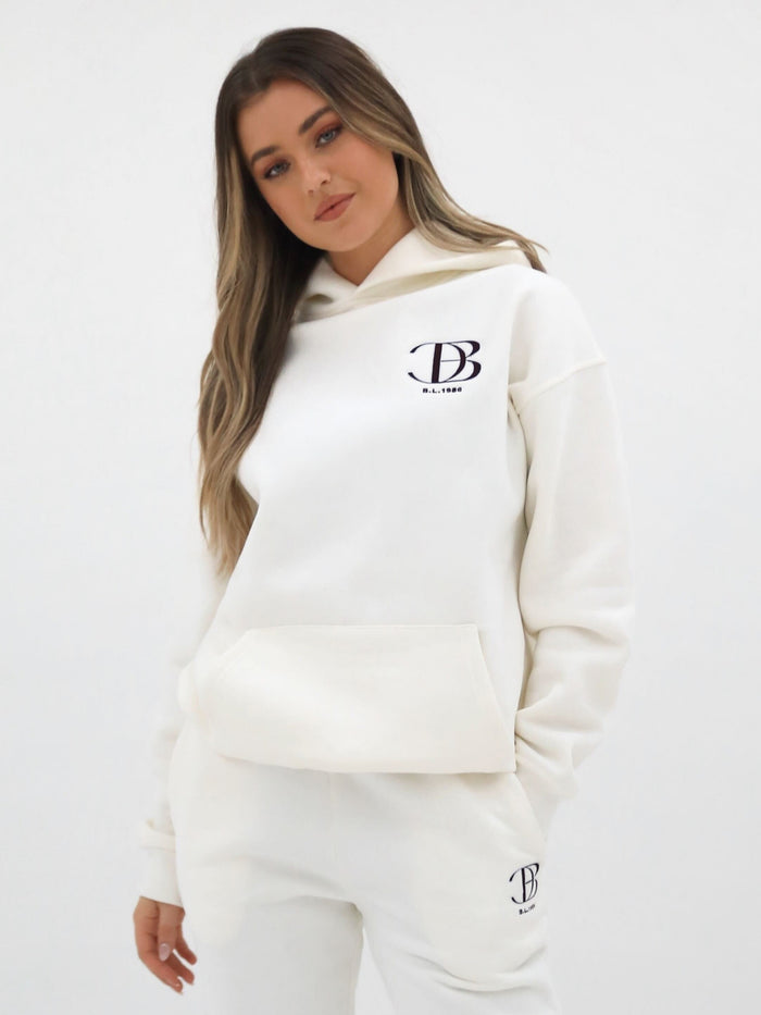 Initial Womens Relaxed Hoodie - Off White