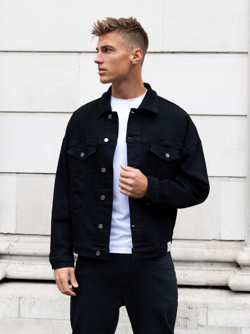 Blakely Denim Trucker Jacket - Black