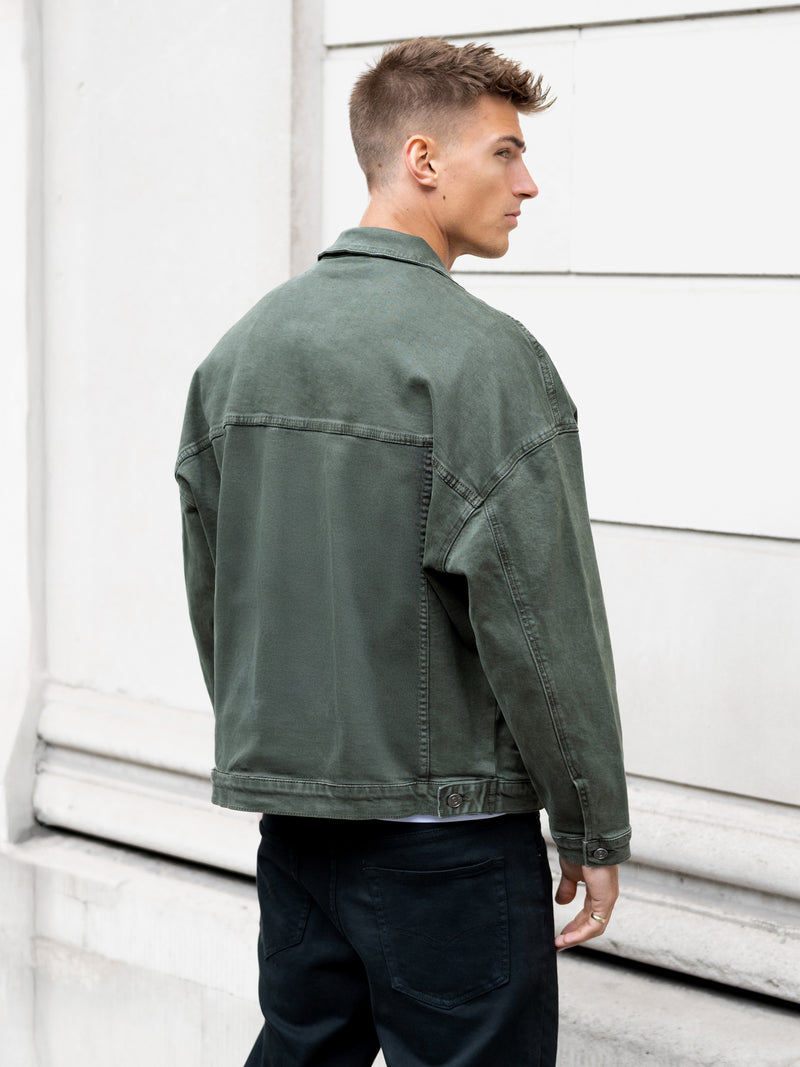 Blakely Denim Trucker Jacket - Olive Green