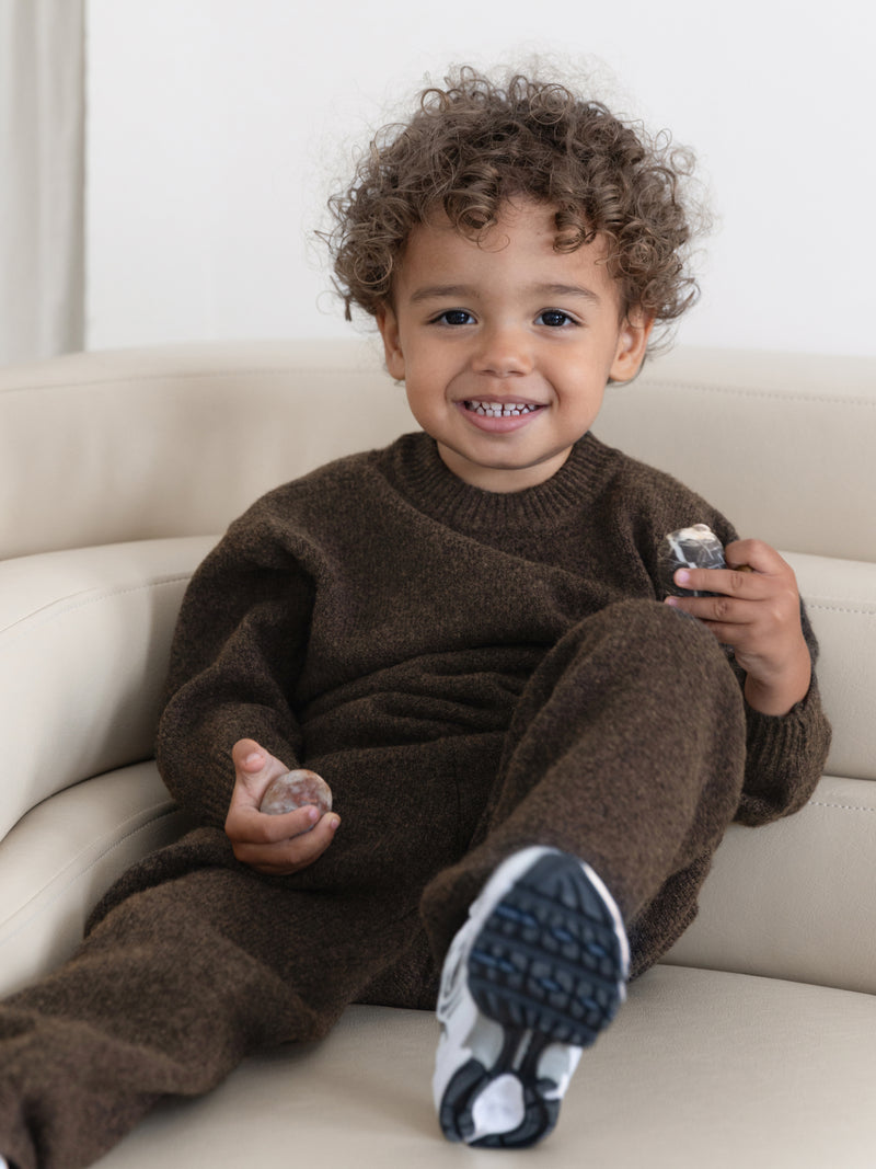Mini Knitted Jumper - Chocolate Brown