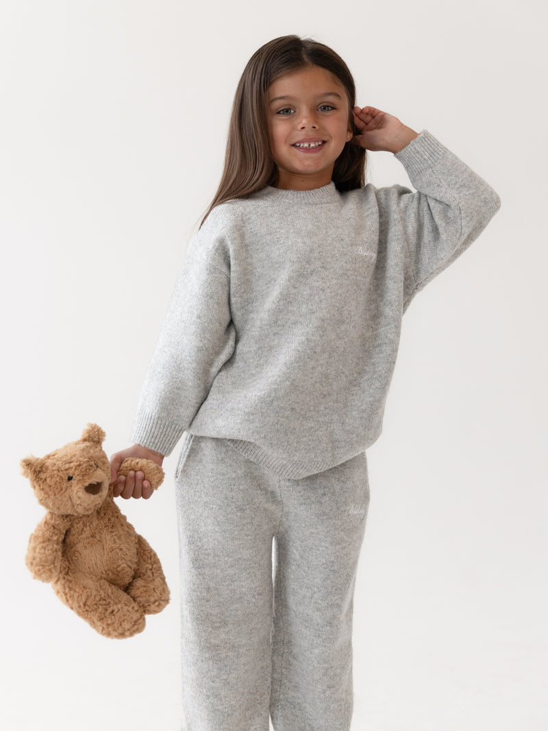 Mini Knitted Jumper - Marl Grey