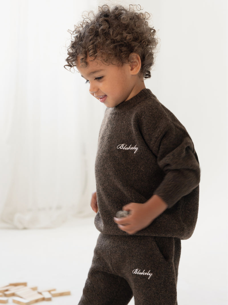 Mini Knitted Sweatpants - Chocolate Brown