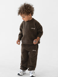 Mini Knitted Sweatpants - Chocolate Brown