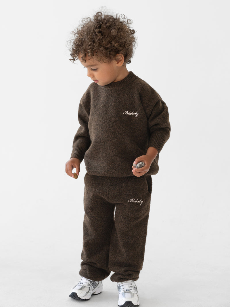 Mini Knitted Sweatpants - Chocolate Brown